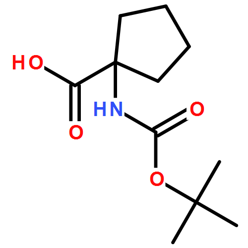 Boc-1-氨基环戊烷羧酸|35264-09-6结构式